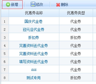 新增優(yōu)惠券