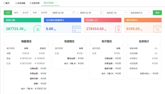 每日對(duì)賬單