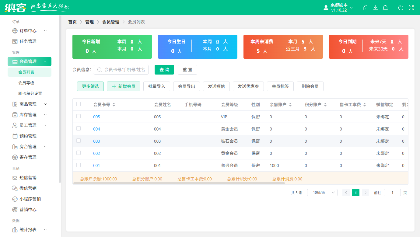 vr體驗館會員積分系統(tǒng)